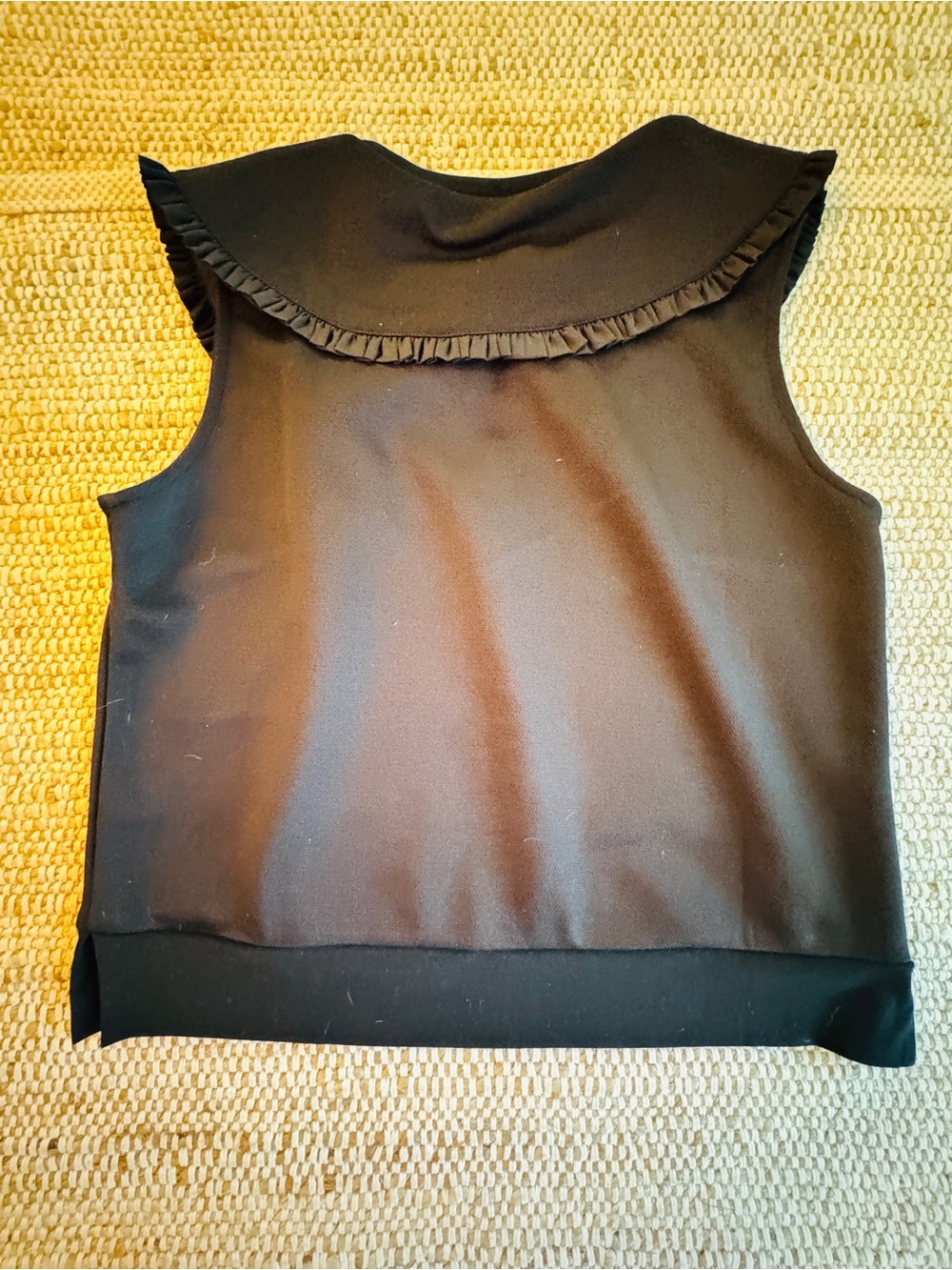 SSYS Pippa Sleeveless Top Black XS 4/6 Peter Pan Ruffle Collar Preppy - Picture 3 of 7